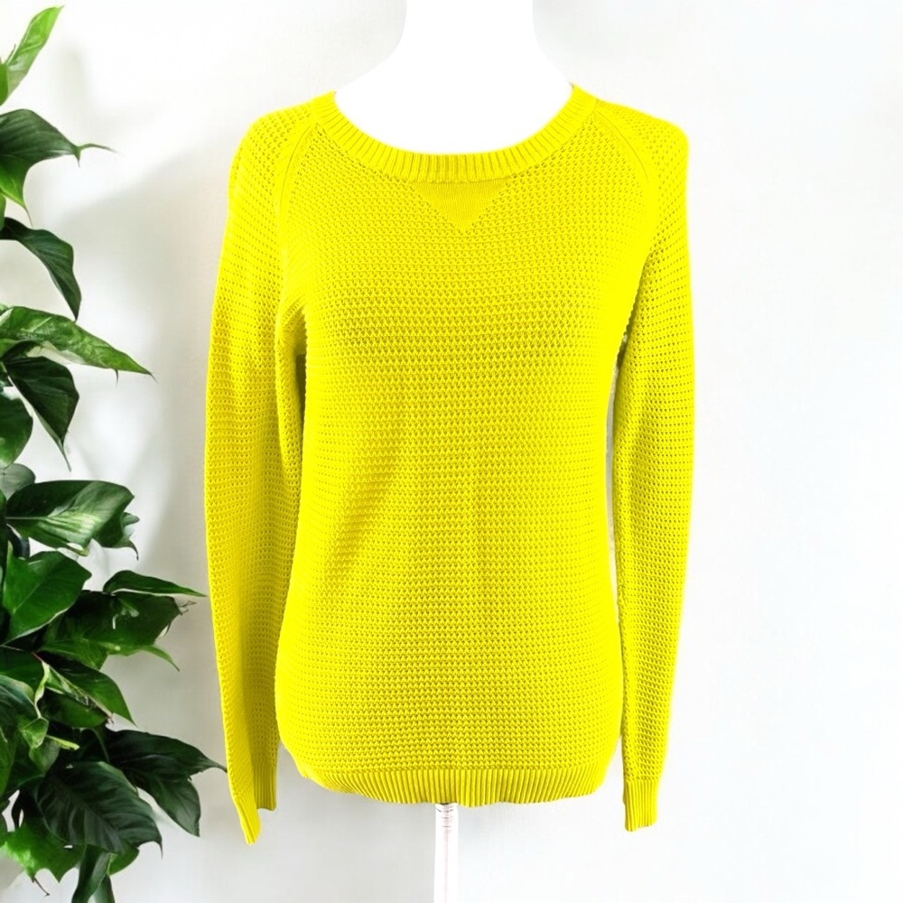 Scotch and Soda Acapulco Yellow Open Knit Sweater Top Small Neon Lightweight